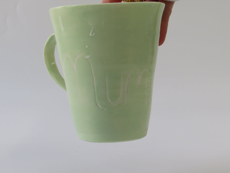 Seconds No 52 Green Painted  Mum Mug