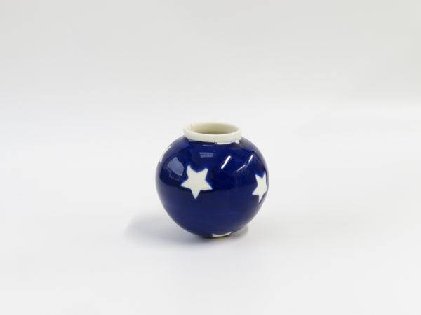 Seconds No 169 Dark Blue Decoration/ Small Vase with stars
