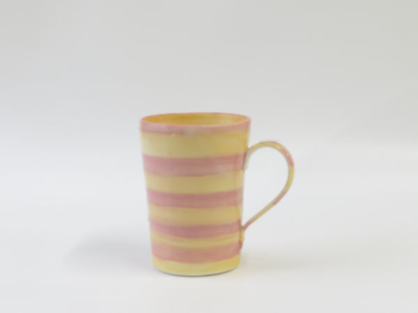 Seconds No 190 Pink and Peach Stripey Cup
