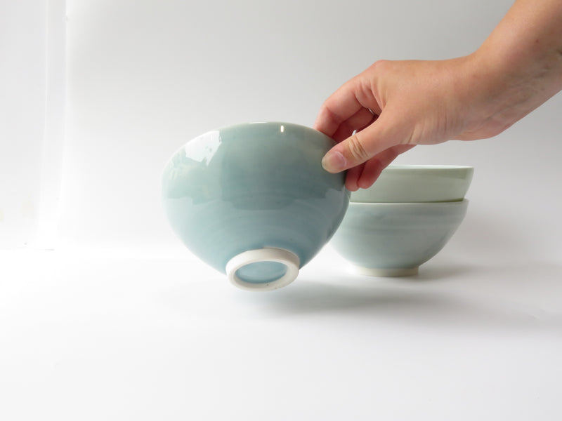 Set of 3 Celadon Breakfast Bowls (No1)
