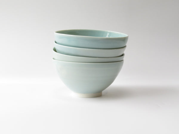 Set of 4 Celadon Breakfast Bowls (No2)