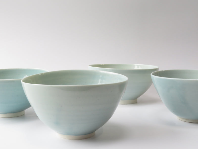 Set of 4 Celadon Breakfast Bowls (No2)