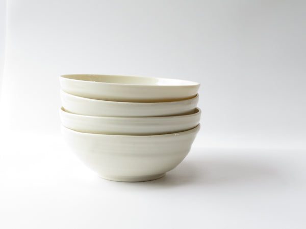Set of 4 White Luna Pasta Bowls (No 13)