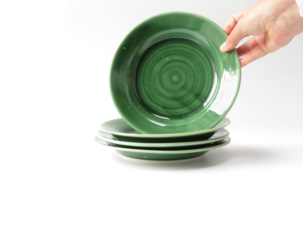 Set of 4 Green Breakfast Plates (No 1)