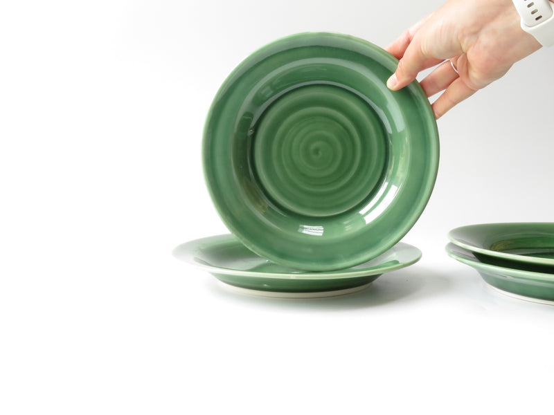Set of 4 Green Breakfast Plates (No 1)