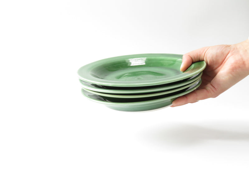 Set of 4 Green Breakfast Plates (No 1)
