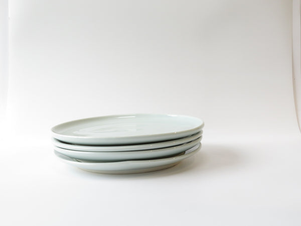 Set of 4 Celadon  Flat Breakfast Plates (No 4)