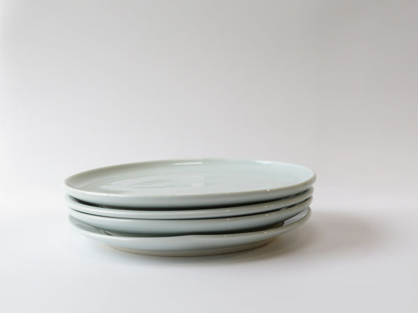 Set of 4 Celadon  Flat Breakfast Plates (No 4)