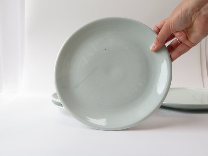 Set of 4 Celadon  Flat Breakfast Plates (No 4)