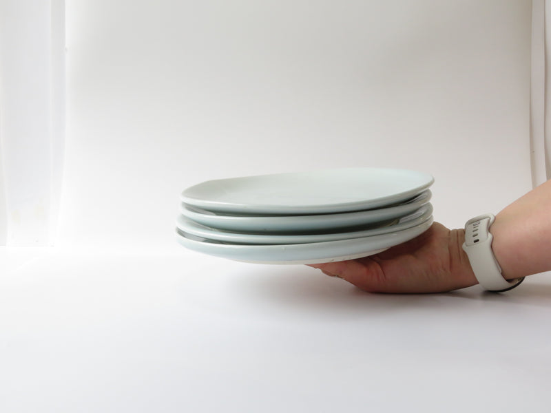 Set of 4 Celadon  Flat Breakfast Plates (No 4)