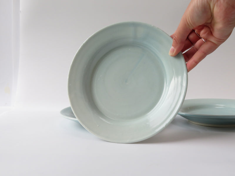 Set of 3 Celadon Breakfast Plates (No 5)