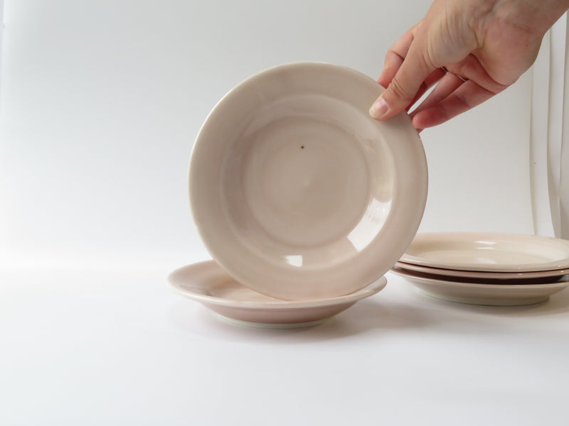 Set of 5 blush Pink Side Plates  (No 9)