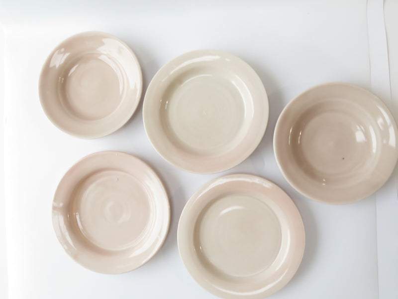 Set of 5 blush Pink Side Plates  (No 9)