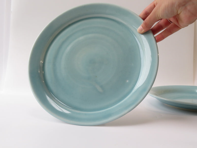 Set of 2 Celadon Dinner Plates (No 11)