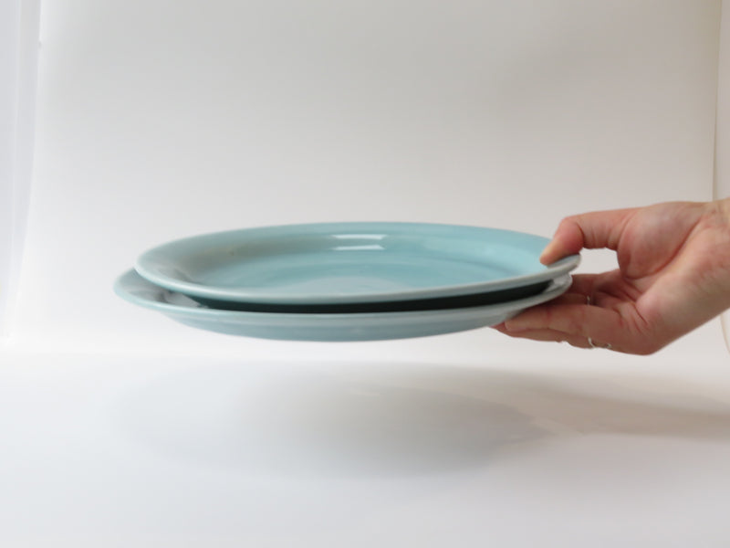 Set of 2 Celadon Dinner Plates (No 11)