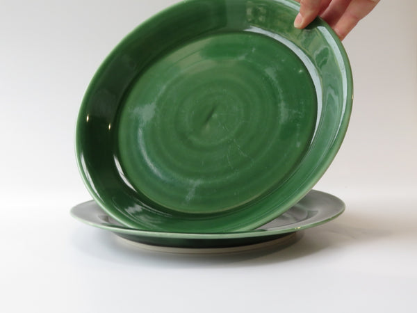 Set of 2 Green Dinner Plates (No 12)