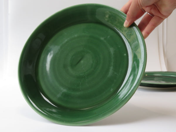 Set of 2 Green Dinner Plates (No 12)