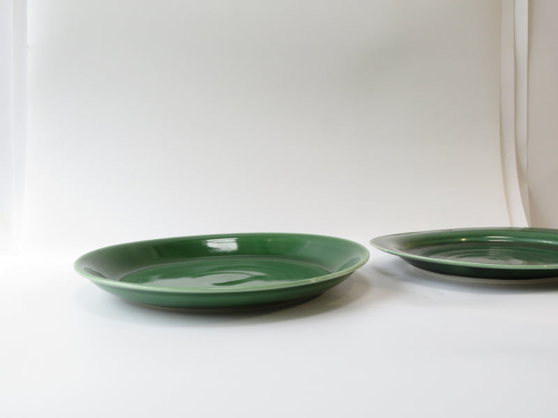 Set of 2 Green Dinner Plates (No 12)
