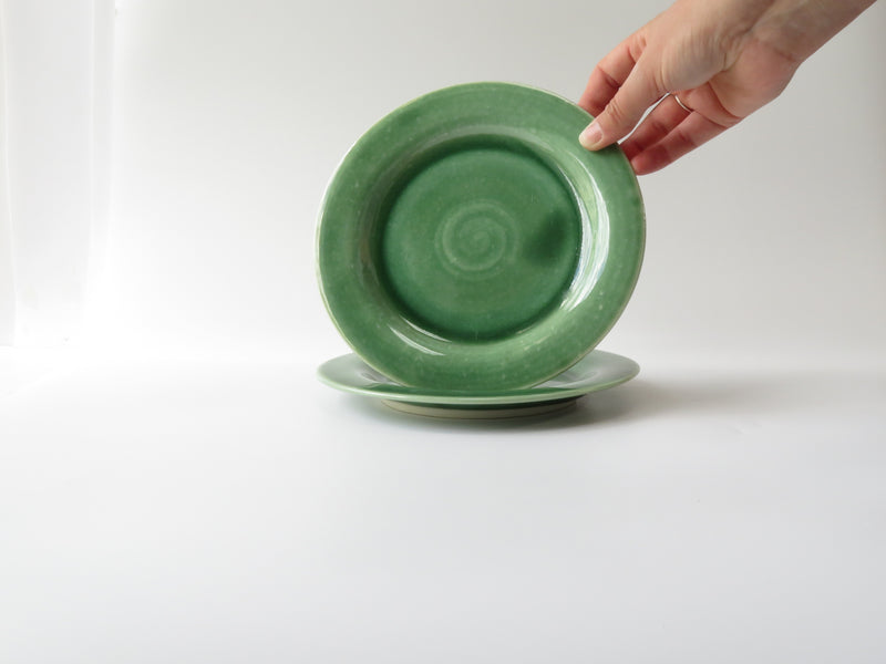 Set of 2  Green Side Plates (No 14)