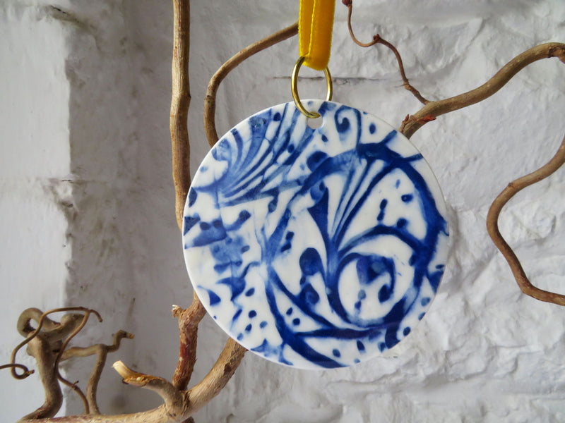 Blue and white, Christmas tree Decorations.