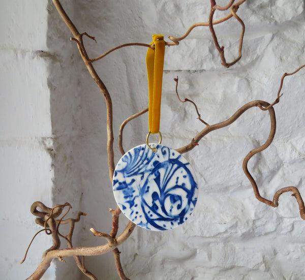 Blue and white, Christmas tree Decorations.