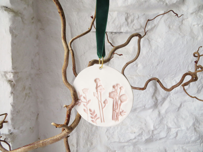 Wild Flower  Pottery Christmas Decorations