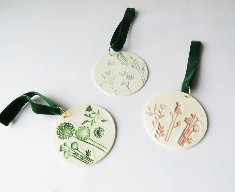 Wild Flower  Pottery Christmas Decorations
